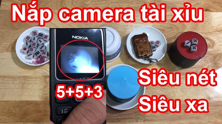 Nắp lắc xúc xắc xí ngầu có camera